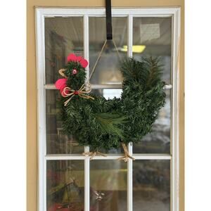 Pine Chicken Wreath, Rooster Wreath, Winter Home Decoration, Christmas Gift Idea